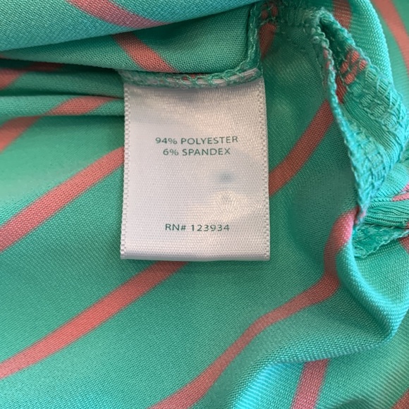 Southern Tide Club Mimosa Hills Green & Orange Striped Polo, M - Picture 6 of 8